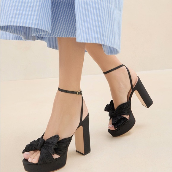 Loeffler Randall Natalia Black Platform Bow Heel - Picture 1 of 7